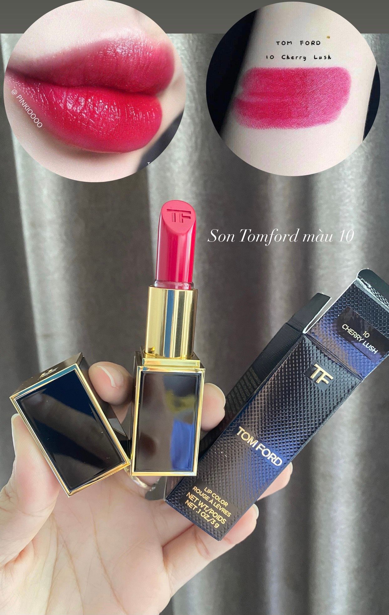  Son Tom Ford 10 Cherry Lush - Màu Đỏ Hồng 