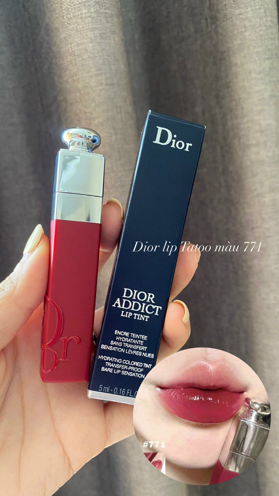  Son Dior Addict Lip Tattoo 771 Natural Berry - Màu Đỏ Berry 
