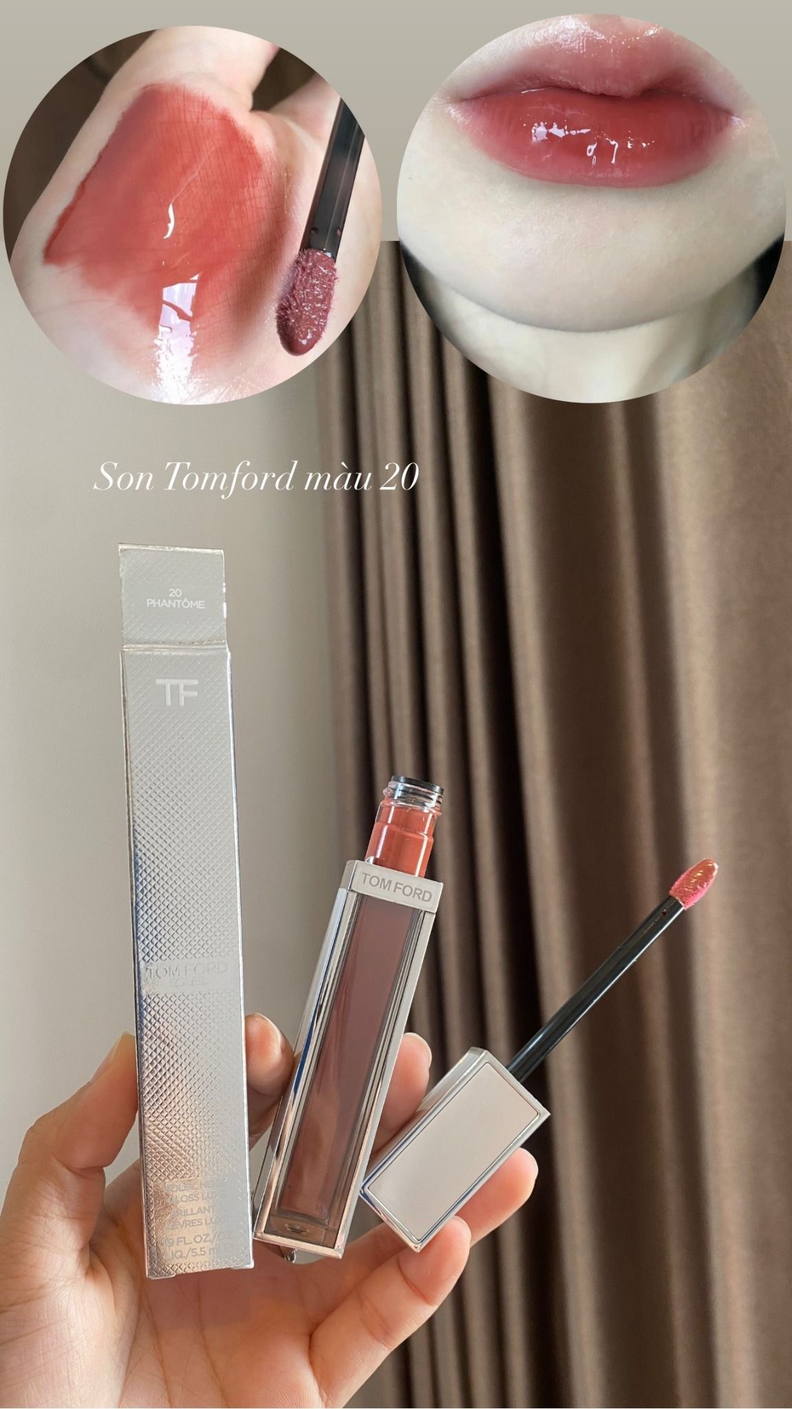  Son Kem Tom Ford Gloss Luxe Lip Gloss 20 Phantome - Màu Nâu Đất 