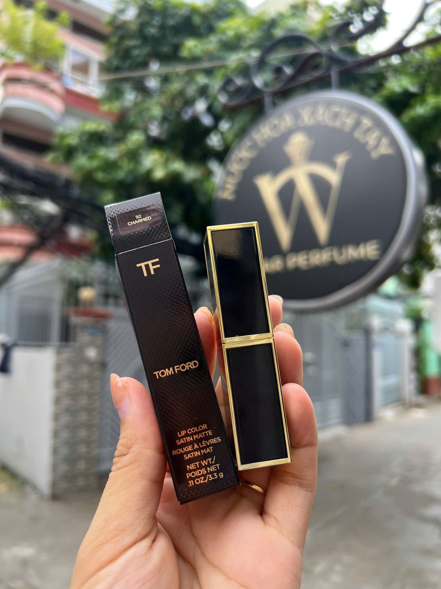  Son Tom Ford Lip Color Satin Matte 92 Charmed - Màu Đỏ Cherry 