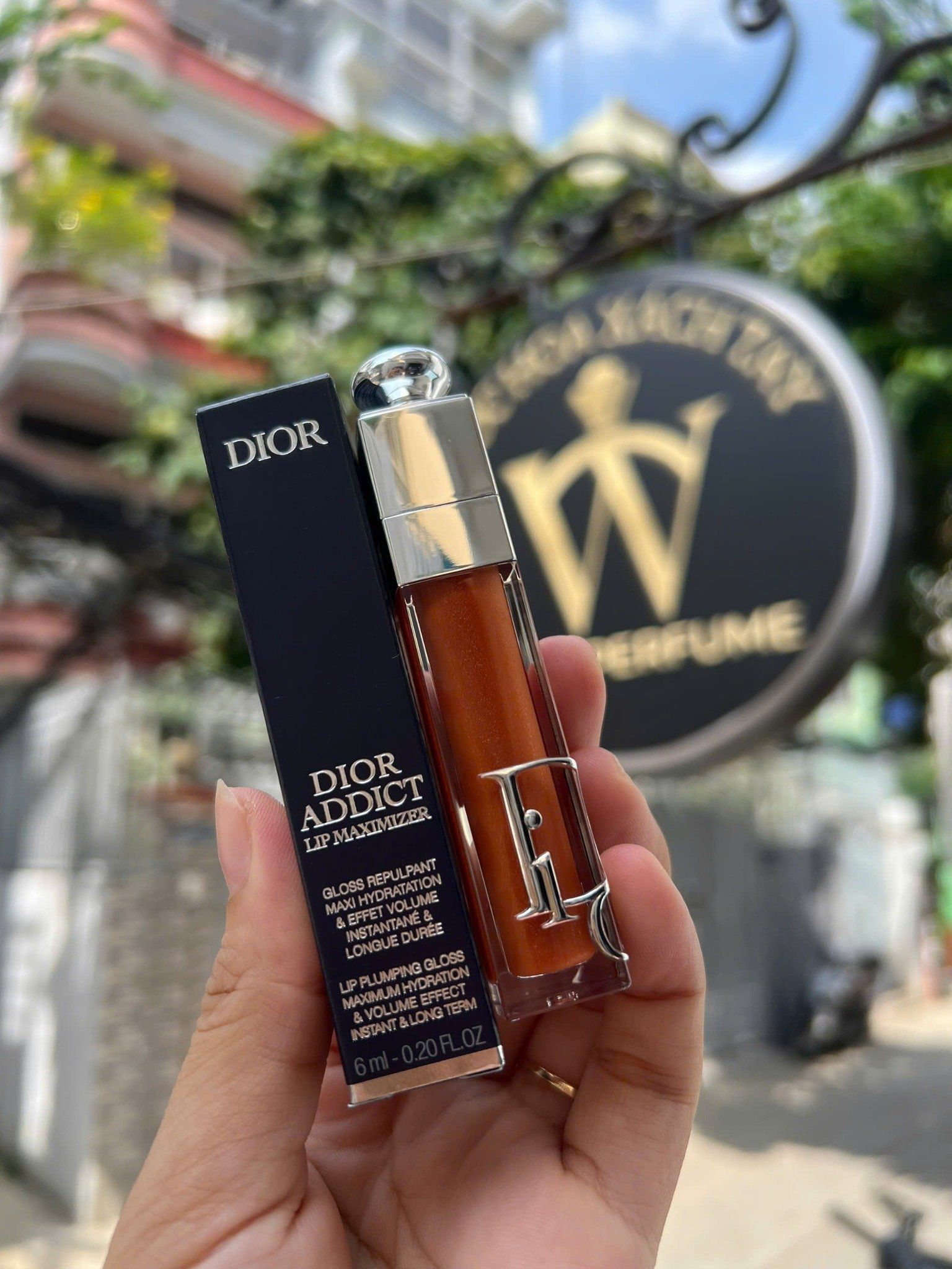  Son Dưỡng Môi Dior Addict Lip Maximizer 021 Shimmer Tangerine - Màu Cam Cháy (Tặng kèm túi hãng) 