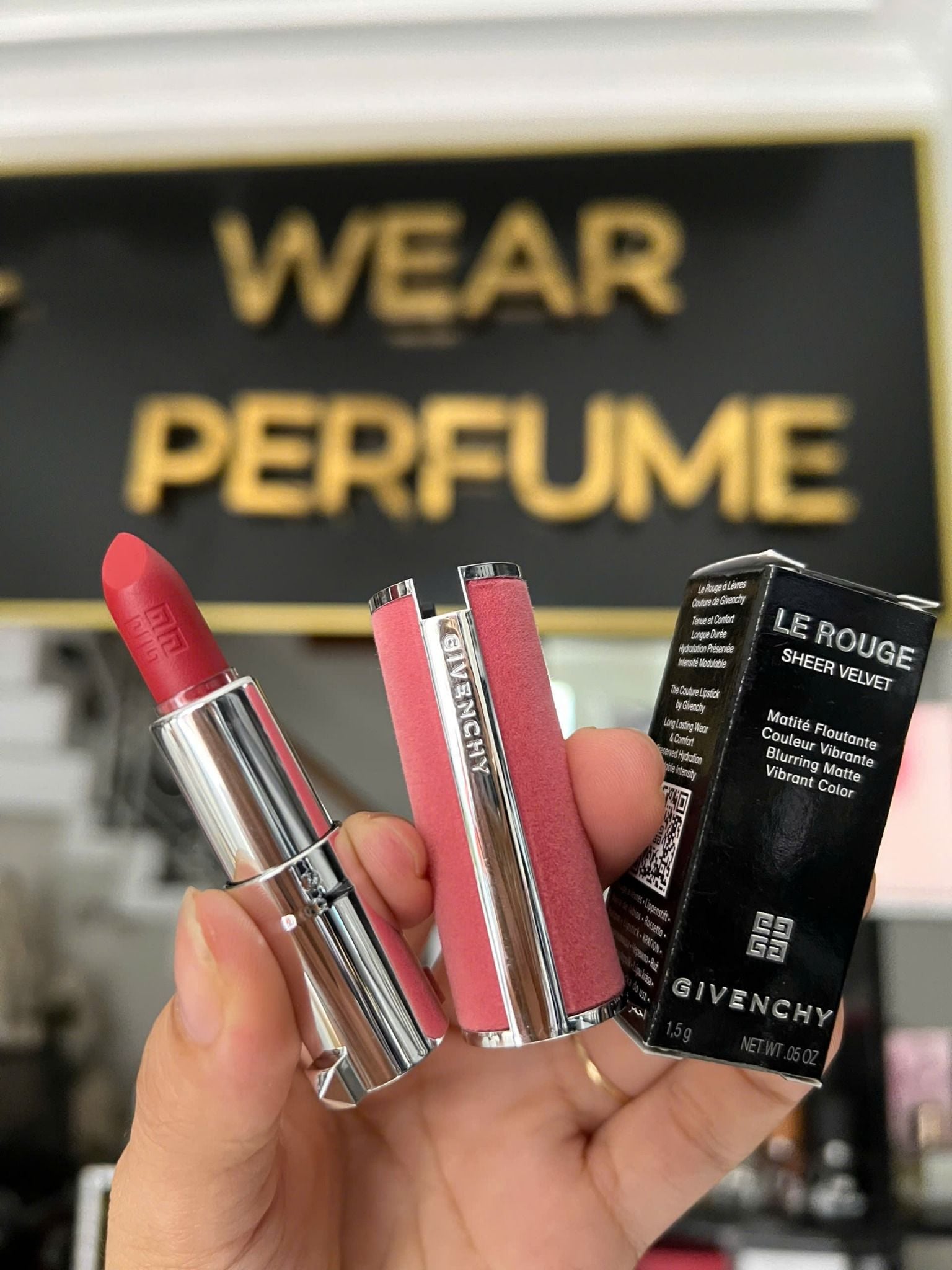  Son Givenchy Le Rouge Sheer Velvet 27 Rouge Infusé - Màu Đỏ Hồng 