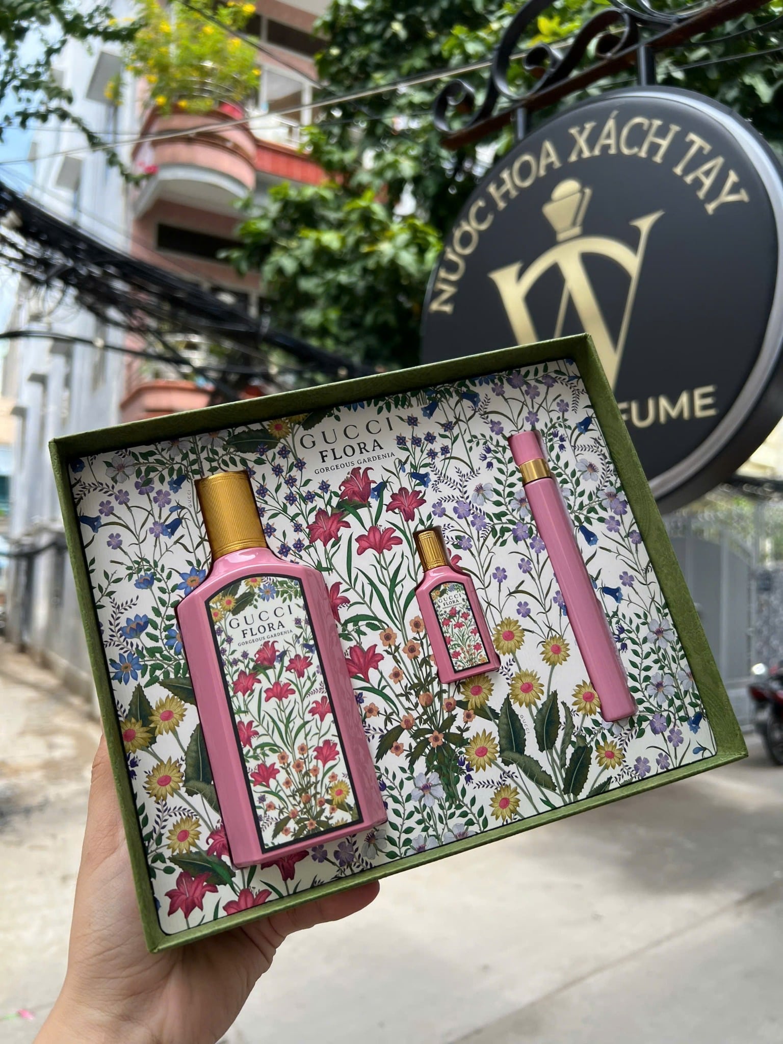 Gift Set Gucci Flora Gorgeous Gardenia Eau de Parfum 3pcs ( EDP