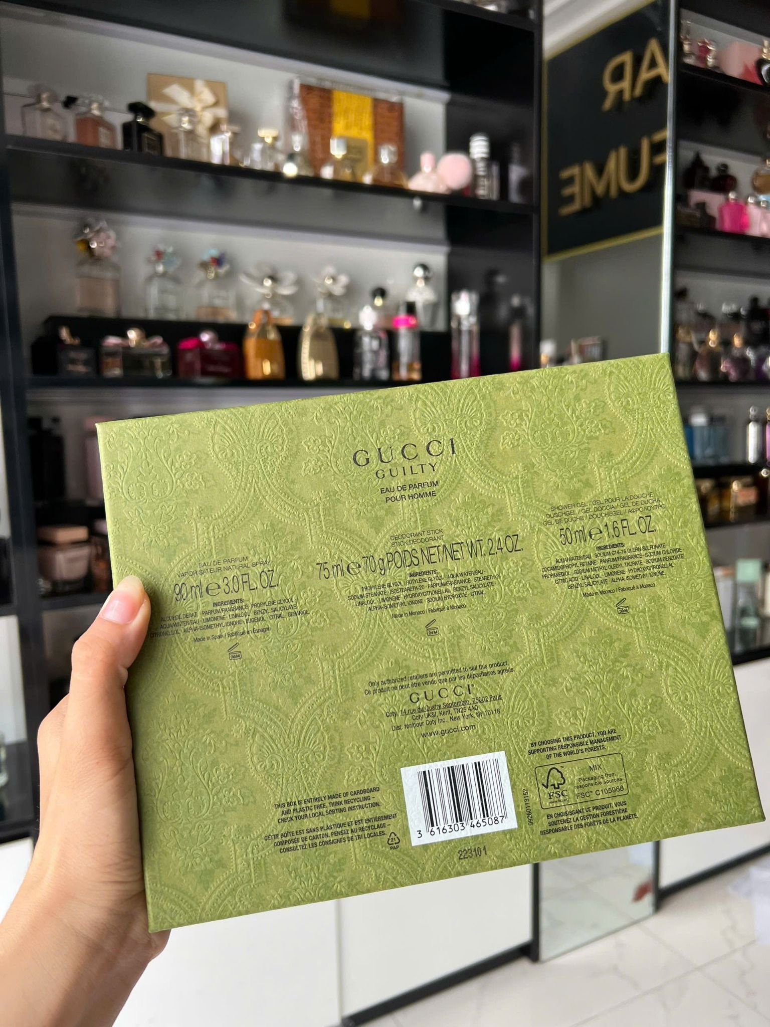  Gift Set Gucci Guilty Pour Homme Eau de Parfum 3pcs ( EDP 90ml & EDP 15ml & Deodorant Stick 75g ) 