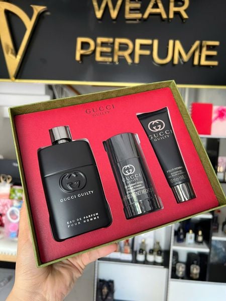  Gift Set Gucci Guilty Pour Homme Eau de Parfum 3pcs ( EDP 90ml & EDP 15ml & Deodorant Stick 75g ) 