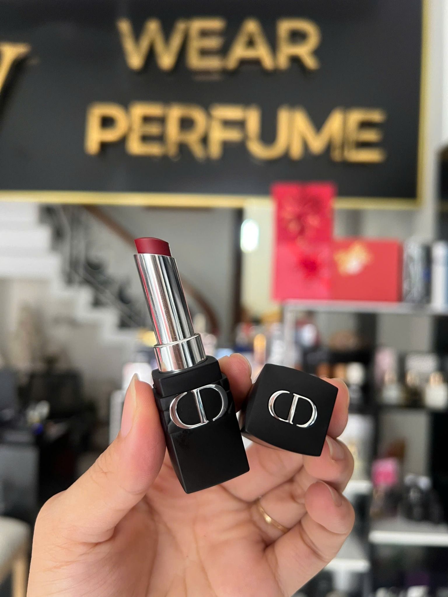  Son Dior Rouge Dior Forever Transfer Proof Lipstick 879 Forever Passionate - Màu Đỏ Mận 