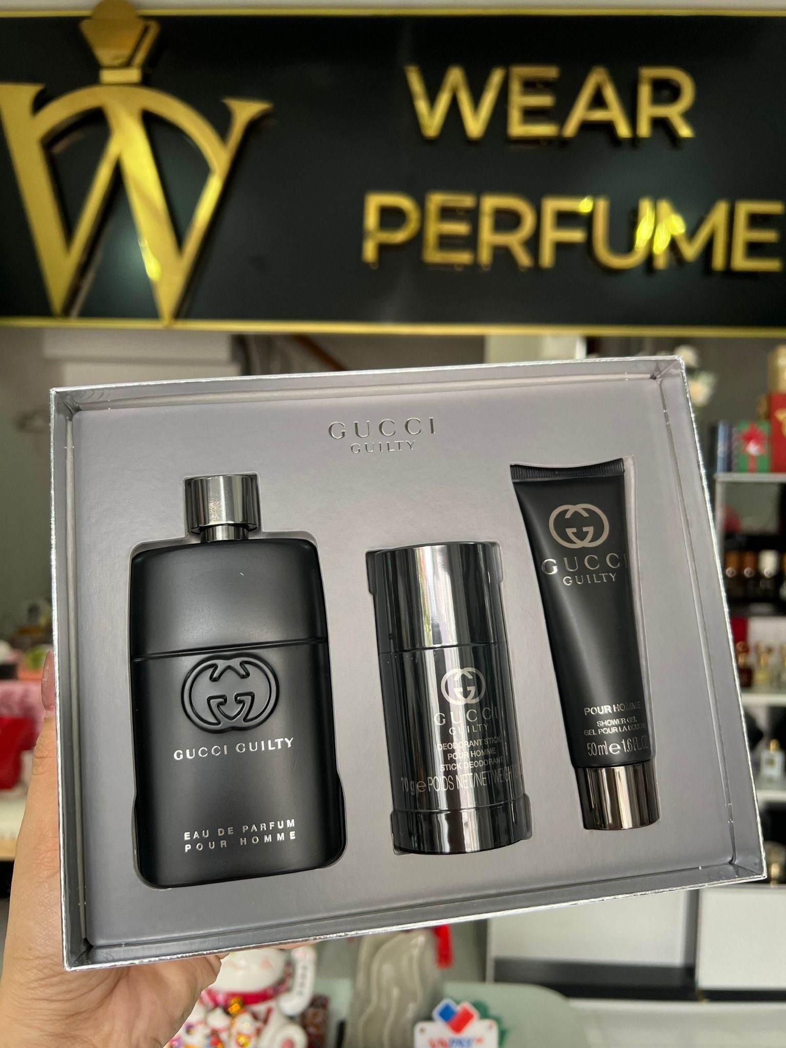  Gift Set Gucci Guilty Pour Homme Eau de Parfum 3pcs ( EDP 90ml & EDP 15ml & Deodorant Stick 75g ) 