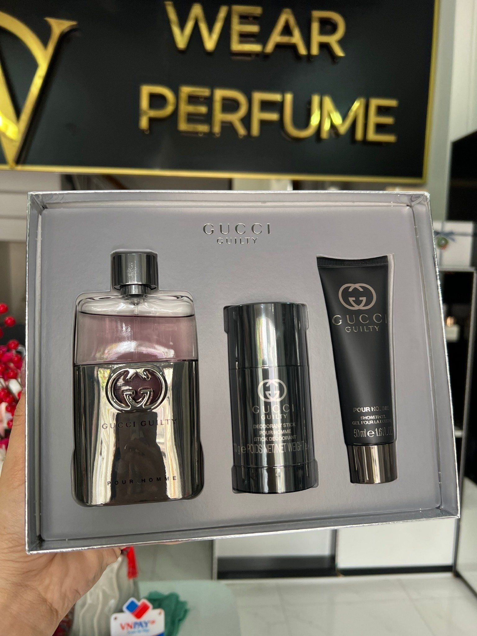  GiftSet Nước Hoa Gucci Guilty Pour Homme EDT ( 90ML + 50ML+ Lăn Khử Mùi ) 