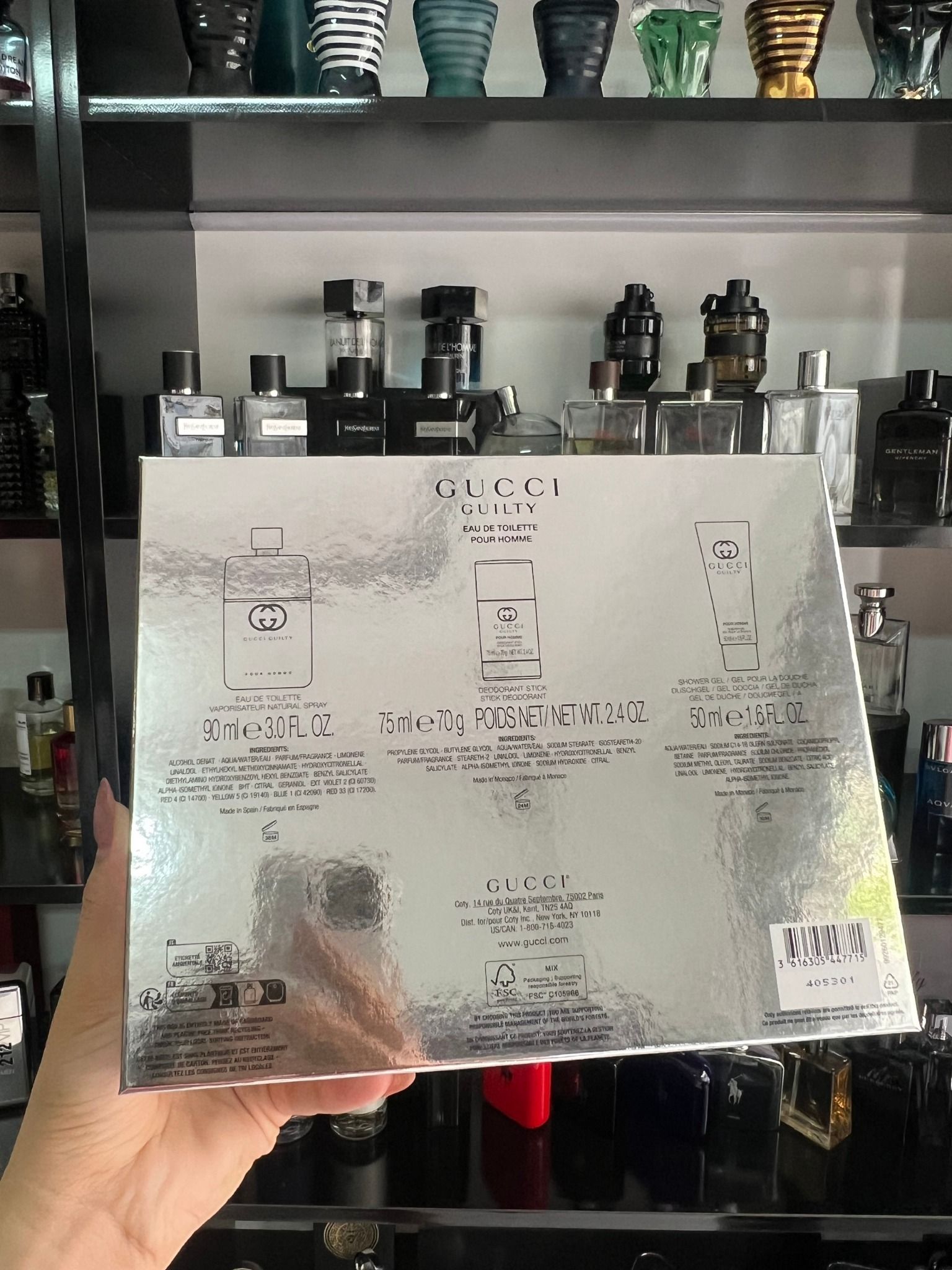  GiftSet Nước Hoa Gucci Guilty Pour Homme EDT ( 90ML + 50ML+ Lăn Khử Mùi ) 