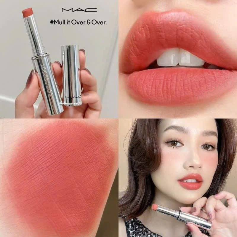  Son MAC 60 Mull It Over and Over Locked Kiss 24h Lipstick - Màu Hồng Cam Đào 