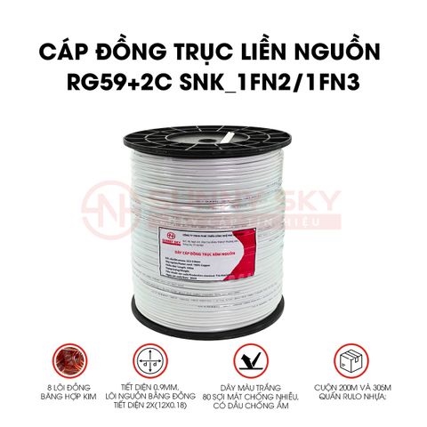  CÁP ĐỒNG TRỤC LIỀN NGUỒN RG59+2C (SNK_1FN2/1FN3) 