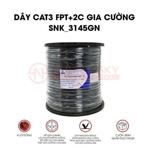  DÂY CAT3 FTP GIA CƯỜNG KÈM NGUỒN (SNK_3415GN) 