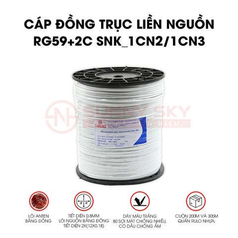  CÁP ĐỒNG TRỤC LIỀN NGUỒN RG59+2C (SNK_1CN2/1CN3) 