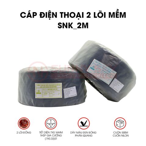 CÁP ĐIỆN THOẠI 2 LÕI MỀM SNK_2M 