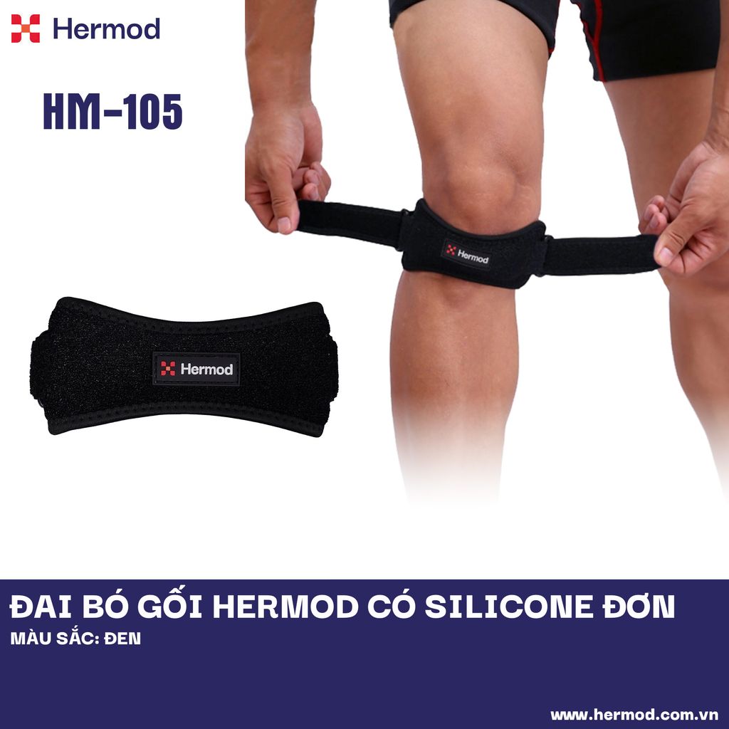Đai bó gối Hermod có Silicone đơn cao cấp - HM 105