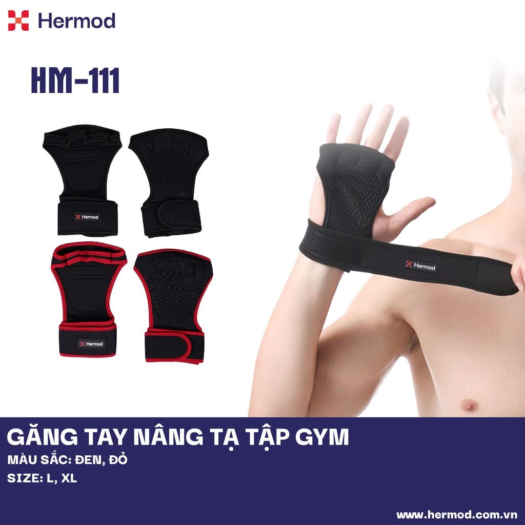 Găng tay nâng tạ tập gym có quấn - HM 111