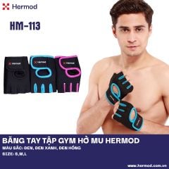 Găng tay tập Gym hở mu bàn tay Hermod - HM 113