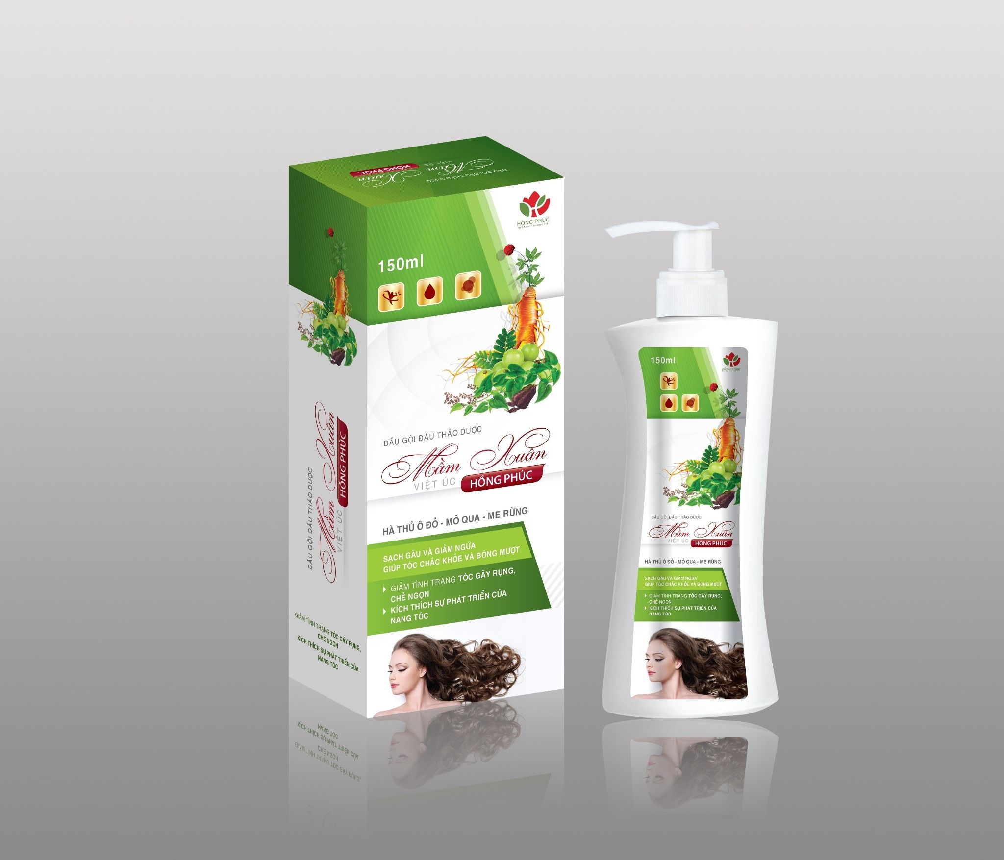 Dầu gội thảo dược Mầm Xuân Hồng Phúc