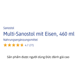  Siro Sanostol Số 6 Bổ sung Vitamin Tổng hợp + Sắt cho bé từ 6 tuổi 460ml 