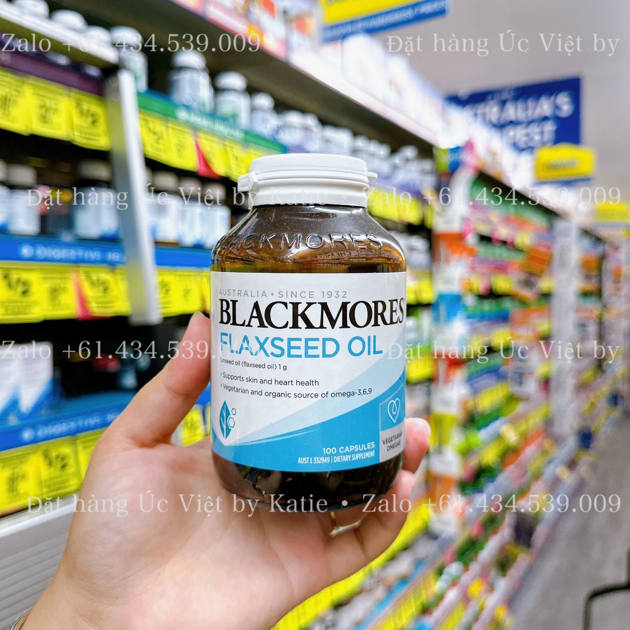  Dầu hạt lanh Blackmores Flaxseed Oil cung cấp Omega 3-6-9 Hộp 100 viên 