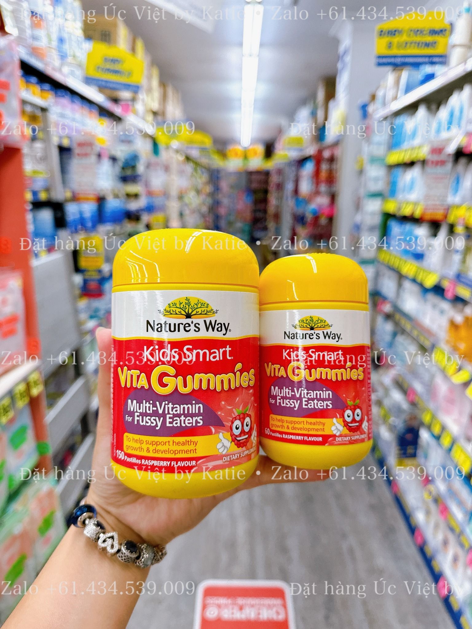  [ORDER 2W ĐÁP] Kẹo gum mềm vitamin cho bé từ 2 tuổi biếng ăn Nature's Way-Kids Smart Vita Gummies Multivitamin for Fussy Eaters 60 Pastilles 