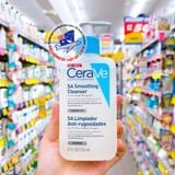  Sữa rửa mặt tẩy da chết hoá học dành cho da khô, mụn, sưng và sần sùi Cerave Renewing SA Cleanser 236mL 