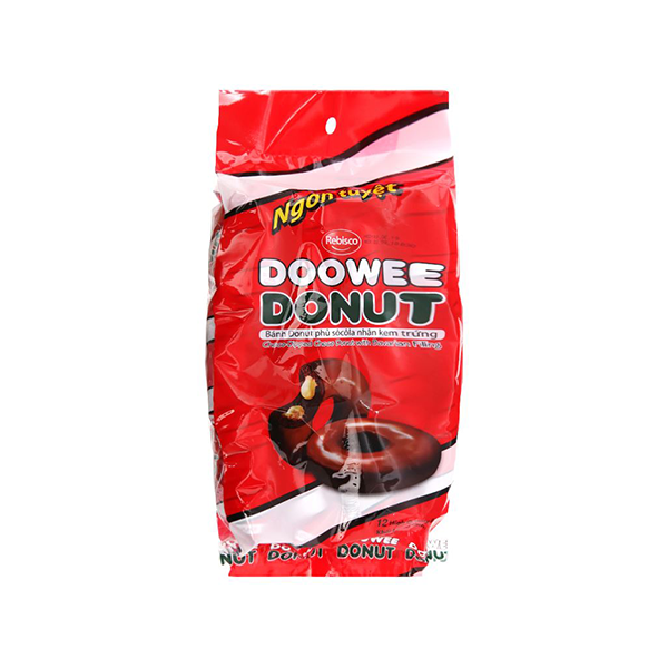Bánh Donut Phủ Socola Nhân Kem Trứng  348g