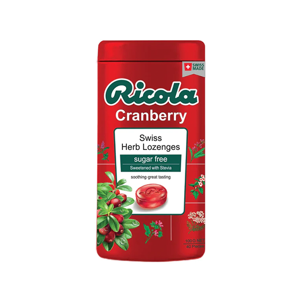 Kẹo Ngậm Thảo Mộc Ricola Cranberry 100g (đỏ)