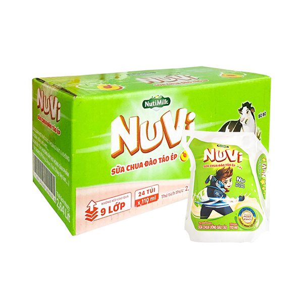 Sữa Chua Uống Nuvi Đào Táo Ép  110ml