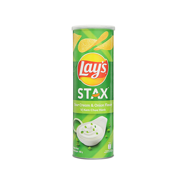 Snack Lays Stax Kem Hành 160g