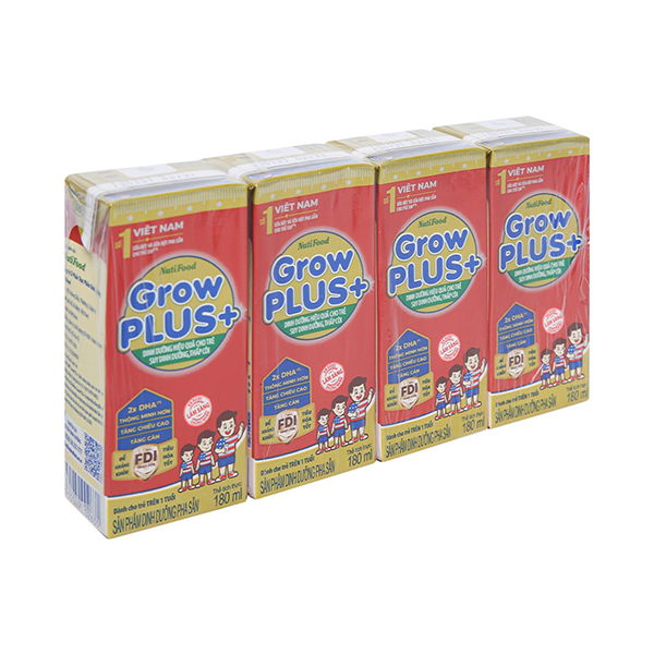 Sữa Dinh Dưỡng Pha Sẵn NutiFood Grow Plus+ Vani 180ml