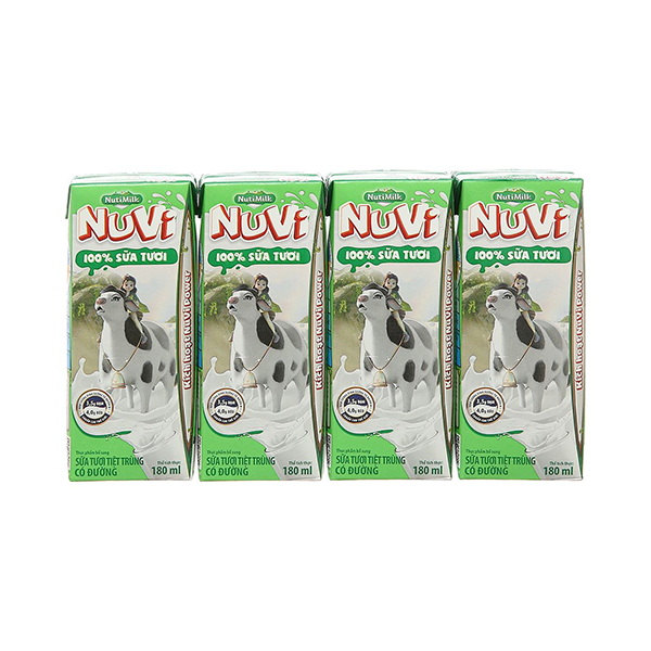 Sữa Tươi Nuvi Có Đường 180ml