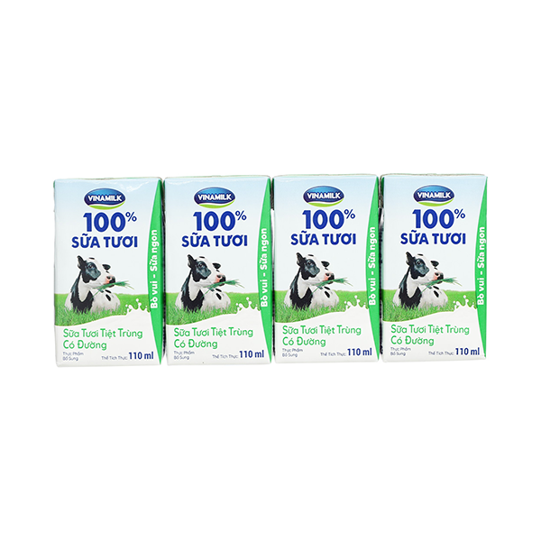 Sữa Tươi Tiệt Trùng Vinamilk Có Đường 110ml