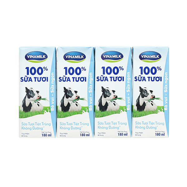 STTT Vinamilk Không Đường 180ml