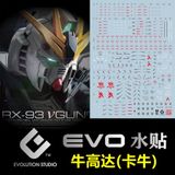  Decal Nước Huỳnh Quang Dán Mô Hình EVO RG 1/144 Nu gundam 