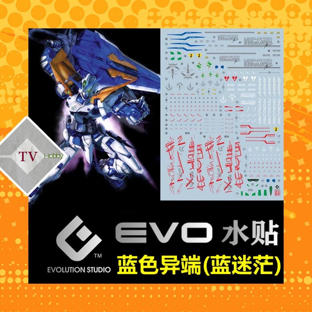  Decal Nước Huỳnh Quang Dán Mô Hình EVO MG 1/100 Astray Blue Frame Second Revise 