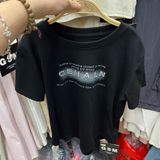  Áo thun đính đá form ngắn 