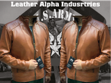  Áo Khoác Da Bò Alpha Industries Màu Vàng Bò 