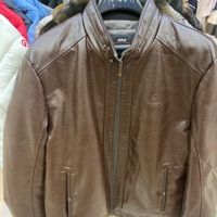  Áo da dày cổ đứng caro 