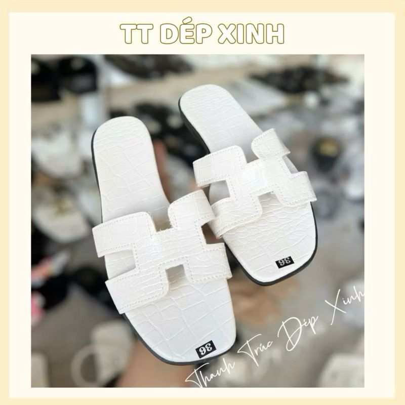  DÉP ĐẾ BỆT CHỮ X VÂN CÁ SẤU 