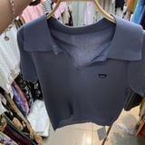  Áo kiểu len form ngắn 