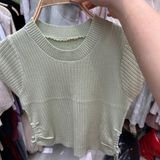  Áo kiểu len form ngắn 