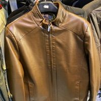  Áo da trơn cổ đứng mỏng 