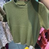  Áo kiểu len form ngắn 