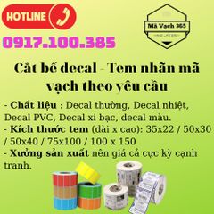 Giấy In Mã Vạch 3 Tem (35x22mm) (Cuộn 50 Mét) đúng chuẩn, in đậm, nét mực đều, dùng cho máy in Godex G500, TSC, Zebra.