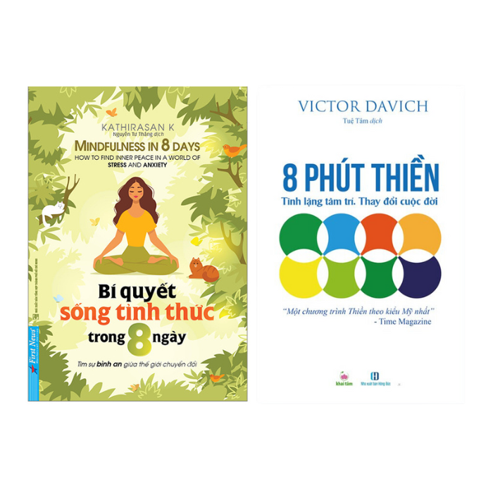  Bí Quyết Sống Tỉnh Thức Trong 8 Ngày + 8 Phút Thiền (2 quyển) 