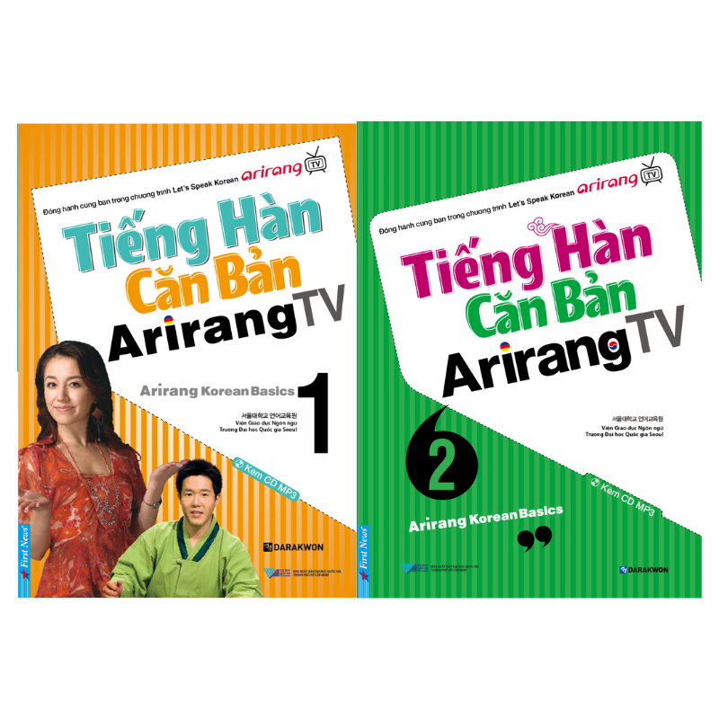  Tiếng Hàn Căn Bản Arirang TV Tập 1 + Tập 2 (Kèm CD) 