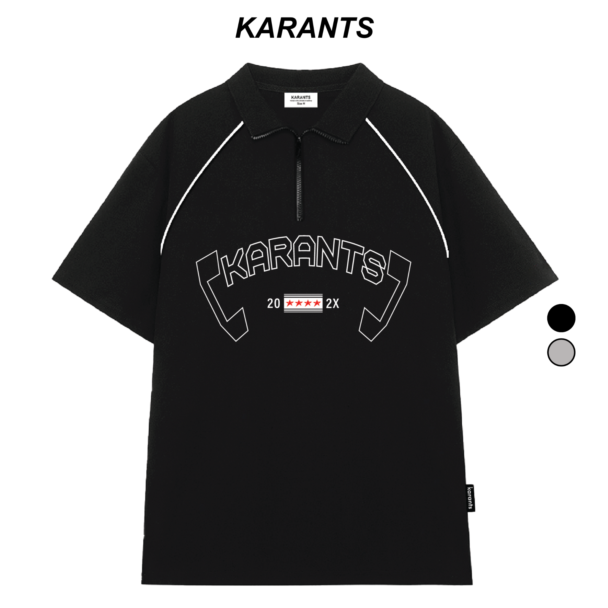  Áo Polo Cổ Cao Phối Viền Local Brand Karants Form Oversize - KR59 