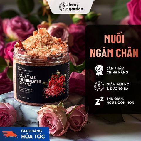 Muối Ngâm Chân Thảo Dược HIMALAYA & HOA HỒNG Bổ Sung Dầu Oliu & Vitamin E Giúp Dưỡng Ẩm Da HENY GARDEN