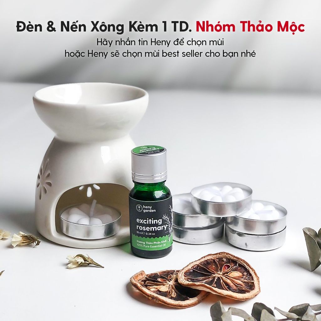 Đèn Xông Tinh Dầu Gốm Bằng Nến Làm Thơm Phòng HENY GARDEN